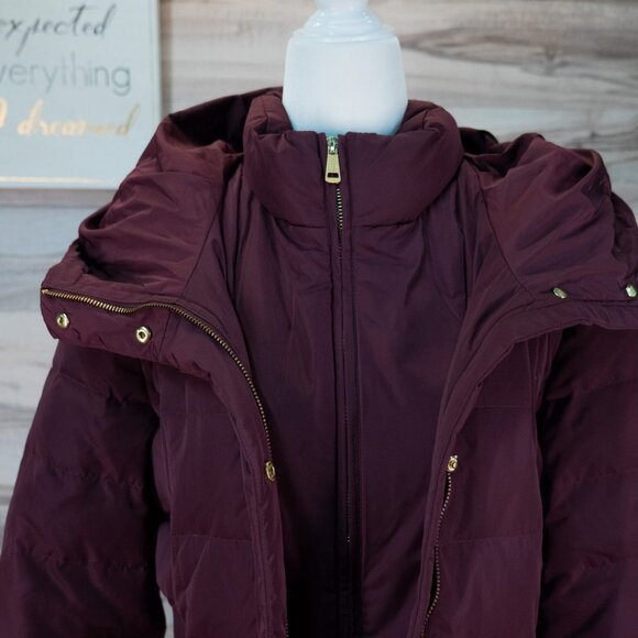 COLE HAAN SIGNATURE Women's 40" Taffeta Down Hooded Coat - Picture 7 of 10